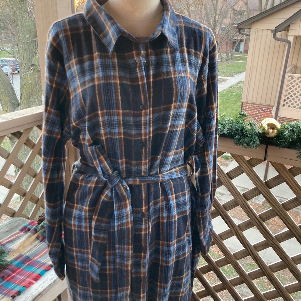 Boohoo flannel shirt dress